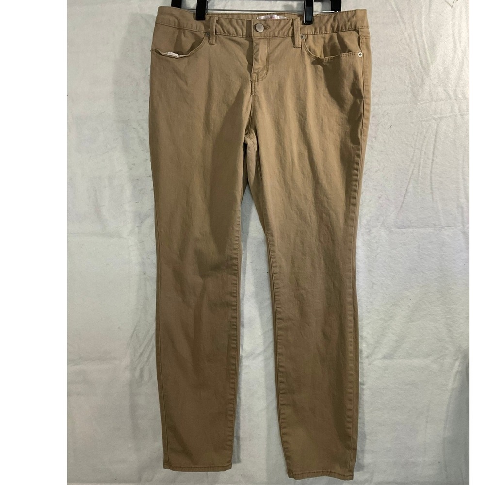 No Boundaries Skinny Pants Women 17 Khaki Tan Stretch Cotton Chino Trousers